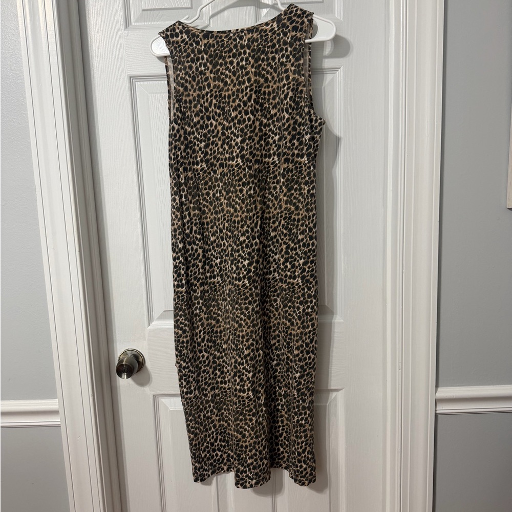 J Crew cotton Midi dress leopard print Sz L - Picture 5 of 5